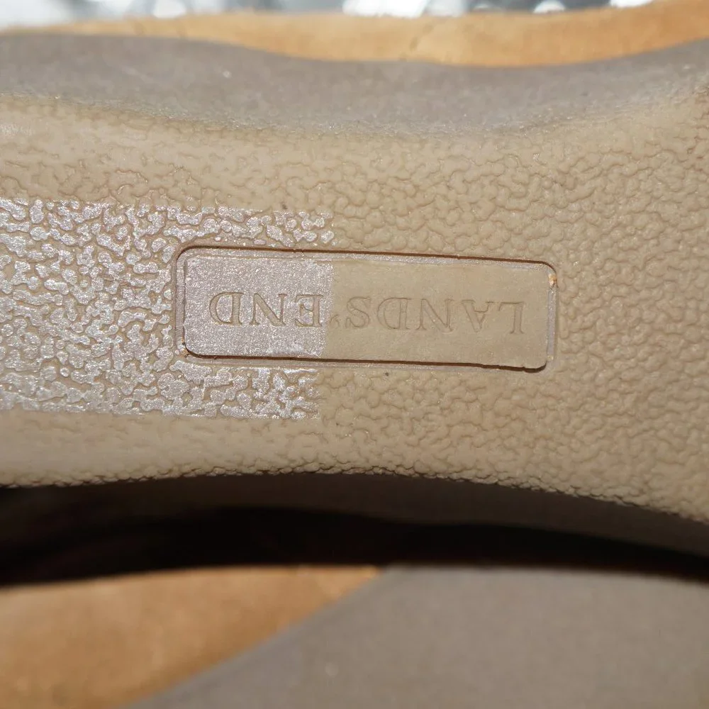 Land's End Womens Size 8.5B BROWN Chakka Suede Leather Wedge Ankle Booties
